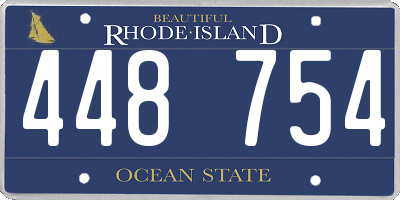 RI license plate 448754