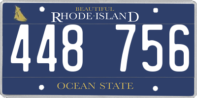 RI license plate 448756