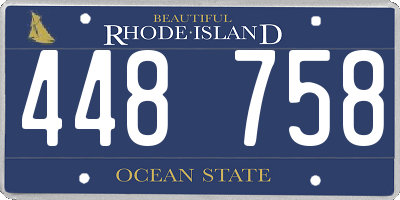 RI license plate 448758