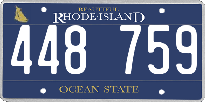 RI license plate 448759