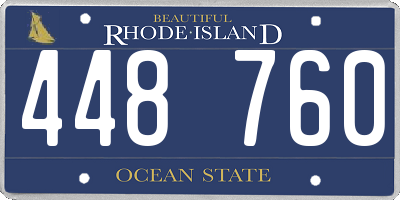 RI license plate 448760
