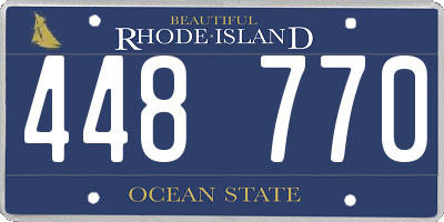 RI license plate 448770