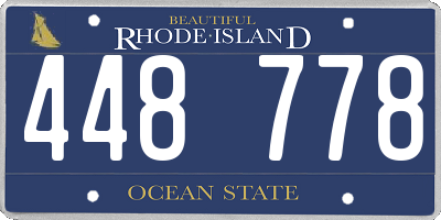 RI license plate 448778