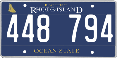RI license plate 448794