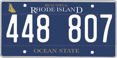 RI license plate 448807