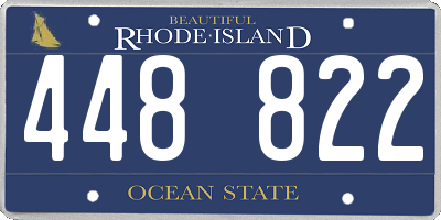 RI license plate 448822