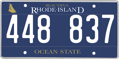 RI license plate 448837