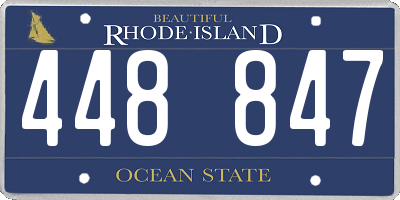 RI license plate 448847