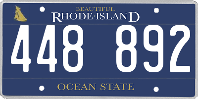 RI license plate 448892
