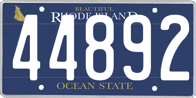 RI license plate 44892