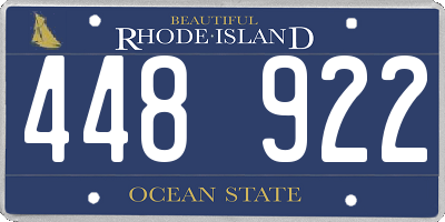 RI license plate 448922