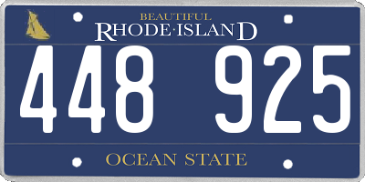 RI license plate 448925