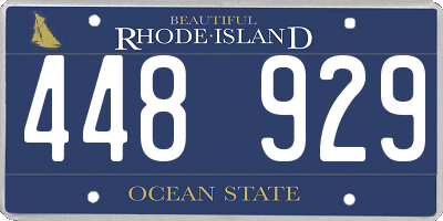 RI license plate 448929