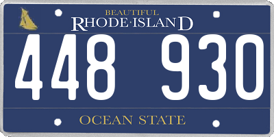 RI license plate 448930