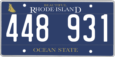 RI license plate 448931