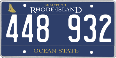 RI license plate 448932