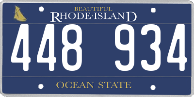 RI license plate 448934