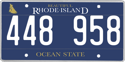 RI license plate 448958