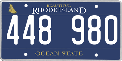 RI license plate 448980
