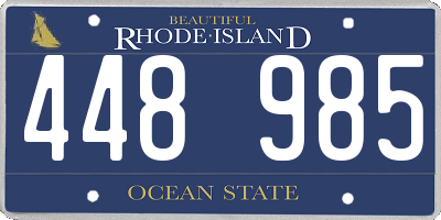 RI license plate 448985