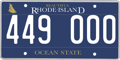RI license plate 449000