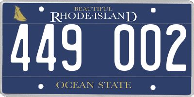 RI license plate 449002