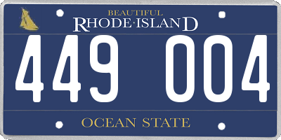 RI license plate 449004