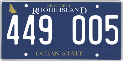 RI license plate 449005