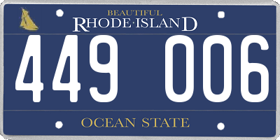 RI license plate 449006