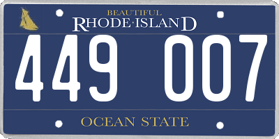 RI license plate 449007