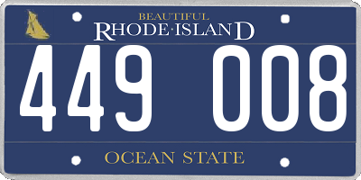 RI license plate 449008