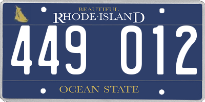 RI license plate 449012