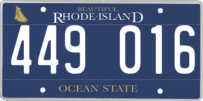 RI license plate 449016