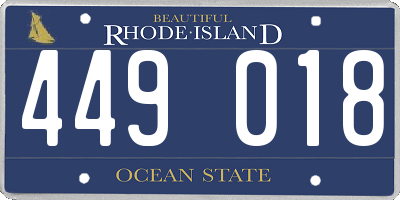 RI license plate 449018