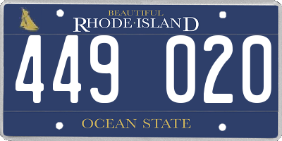 RI license plate 449020