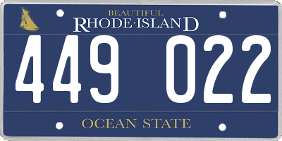 RI license plate 449022