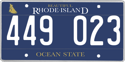 RI license plate 449023