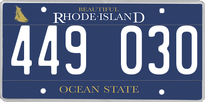 RI license plate 449030