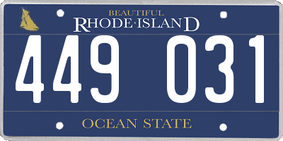 RI license plate 449031