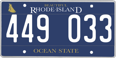RI license plate 449033