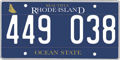 RI license plate 449038
