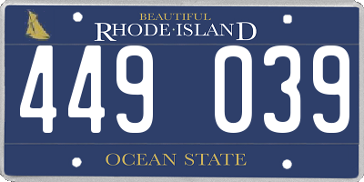 RI license plate 449039