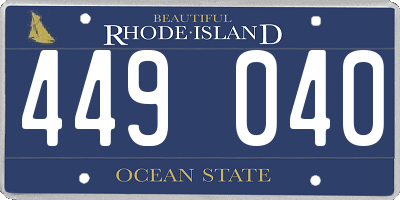 RI license plate 449040
