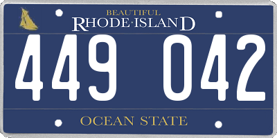 RI license plate 449042