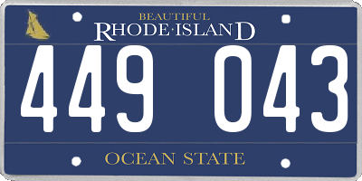 RI license plate 449043