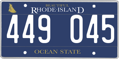RI license plate 449045