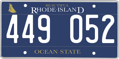 RI license plate 449052