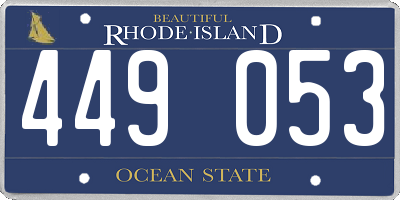 RI license plate 449053