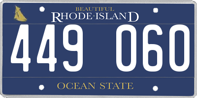 RI license plate 449060