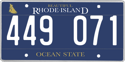 RI license plate 449071